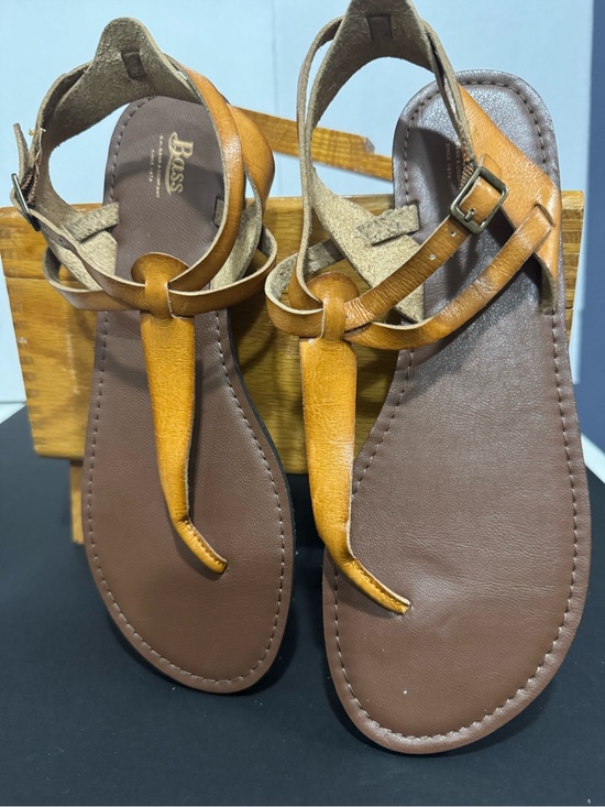 G.H. Bass & Co. Shoes - G.H. Bass & Co. Brown and Tan Leather T-Strap Sandals